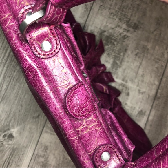 Jessica Simpson Retro Structured Textured Clasp Purse Dark Pink FLAWS Y2K - Picture 8 of 16